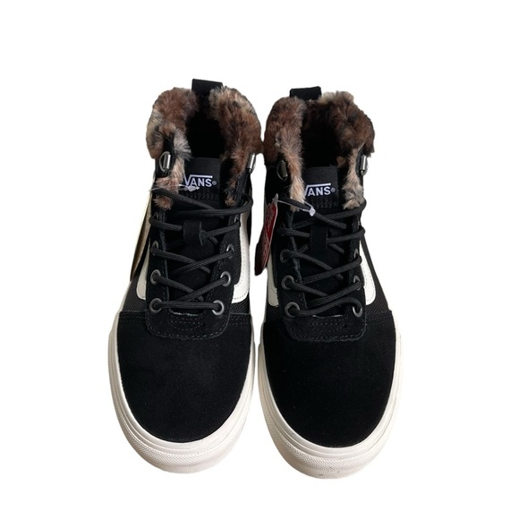 Vans Ward Hi MTE High Top Suede Sneakers Leopard Fur Women’s Size 7.5 Black - Picture 3 of 9